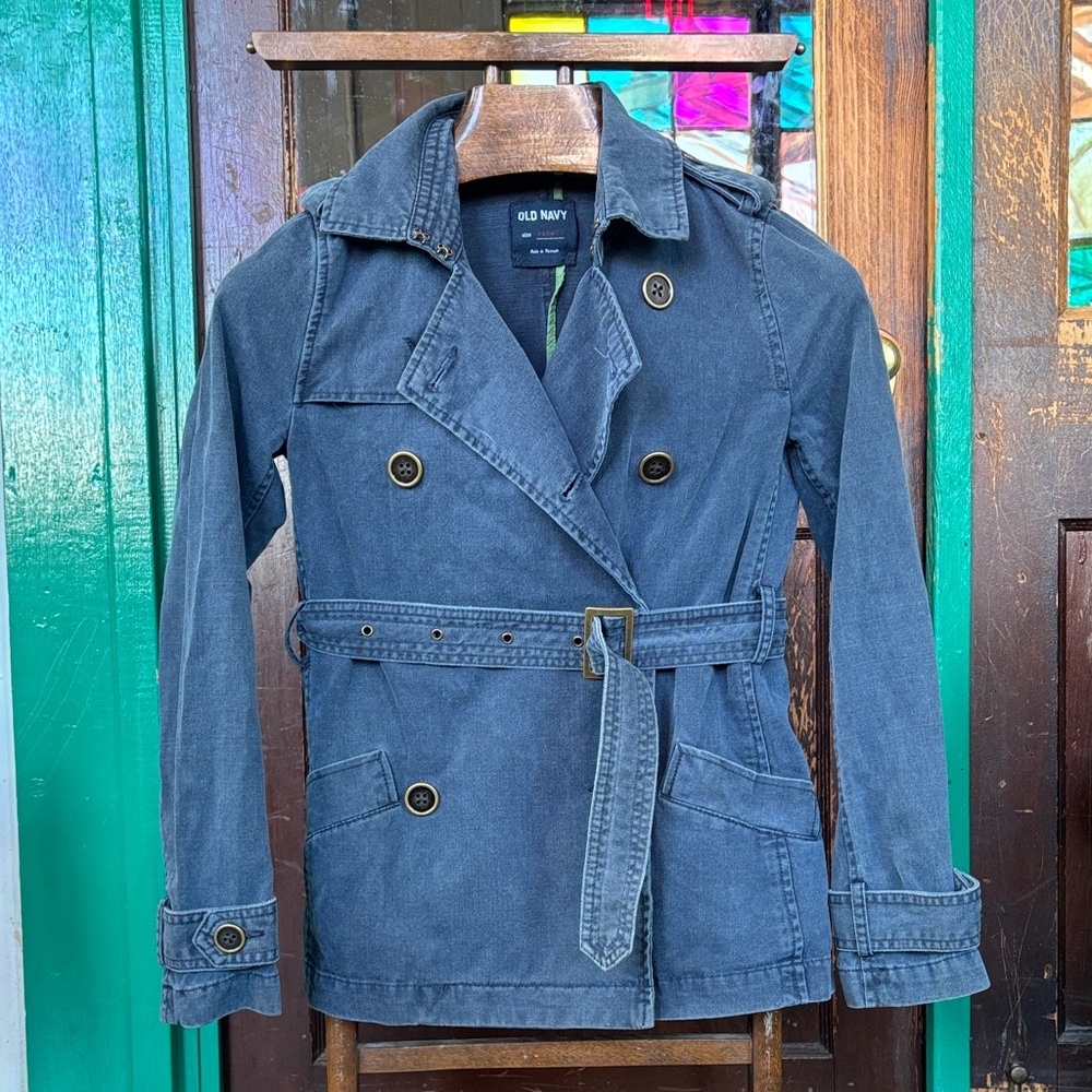 Old Navy Denim Blue Belted Jacket